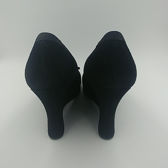 Tommy Hilfiger Black Suede Wedge Heels Size 7 - Picture 4 of 4